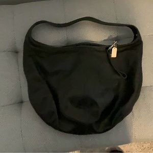 Black leather Coach hobo bag